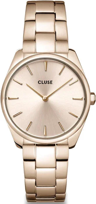 women's mechanical watches for formal occasions -Cluse Feroce Petite Pink Gold