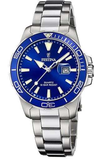 women's mechanical watches with altimeter function -Festina Three Hands Date Ladies