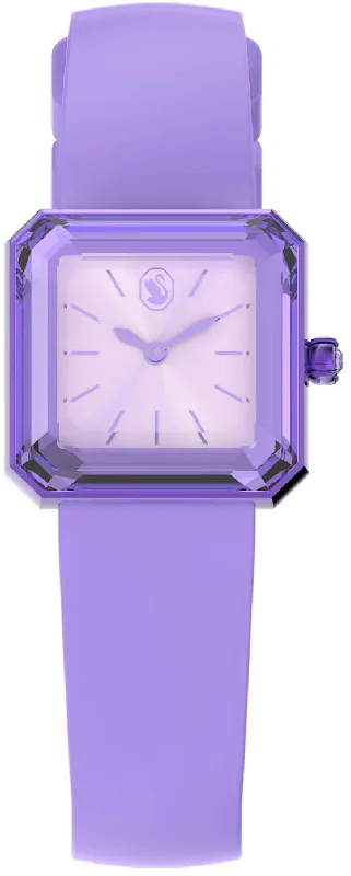 women's mechanical watches with tritium display -Swarovski Silicone Purple