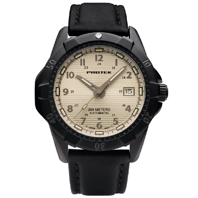 modern men's skeletonized watches with rich detailing -ProTek Steel Dive PT2217 Automatic Black modern men's skeletonized watches with rich detailing -ProTek Steel Dive PT2217 Automatic Black
