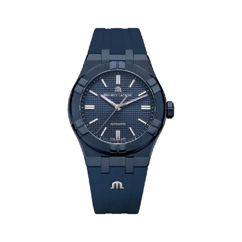 men's digital watches with kinetic display -AIKON Automatic Blue PVD, 39 mm Limited Edition