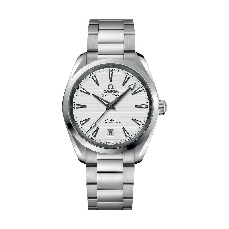 men's quartz dive watches -Seamaster Aqua Terra 150M Co-Axial Master Chronometer 38mm - Silver on Bracelet