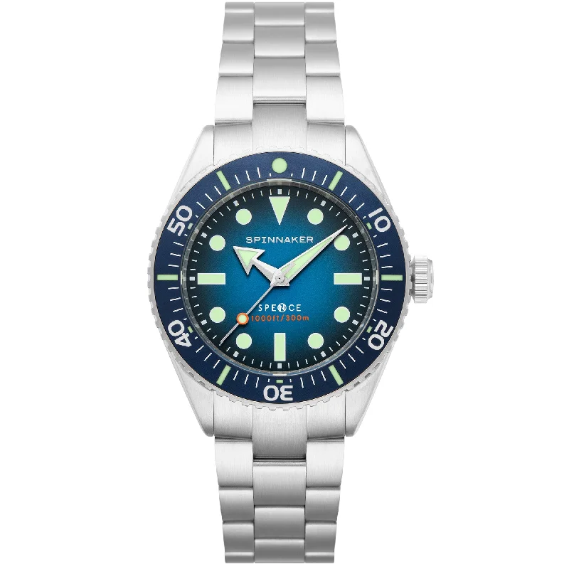 luxurious men's skeletonized watches with transparent back -Spinnaker Spence 300 Meters Automatic Blue luxurious men's skeletonized watches with transparent back -Spinnaker Spence 300 Meters Automatic Blue