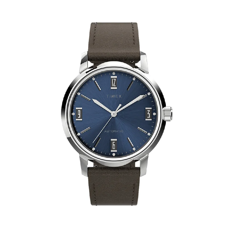 men's digital watches with chime style design -Marlin Automatic 40mm Blue Dial