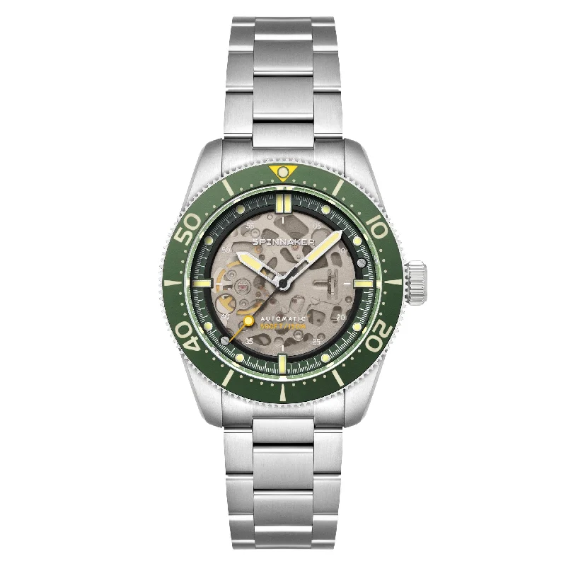 luxury skeletonized watches for men -Spinnaker Croft 42 Skeleton Automatic Green Ceramic luxury skeletonized watches for men -Spinnaker Croft 42 Skeleton Automatic Green Ceramic
