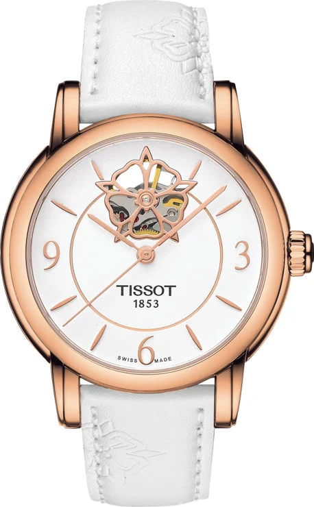 women's Tissot with polyurethane straps -Tissot Watch T-Classic Powermatic 80 Heart Flower Ladies
