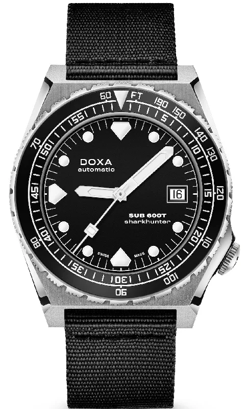 men's skeleton mechanical watches -Doxa SUB 600T Sharkhunter Nato