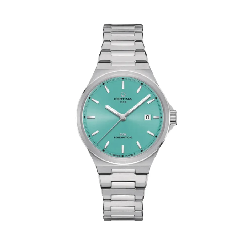 men's GMT watches for boating -DS-7 Powermatic 80 Light Blue Dial, 39 mm