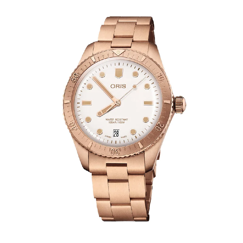 men's field watches with personalized engraving style design -Divers Sixty‑Five Date Cotton Candy "White Star" 38mm men's field watches with personalized engraving style design -Divers Sixty‑Five Date Cotton Candy "White Star" 38mm