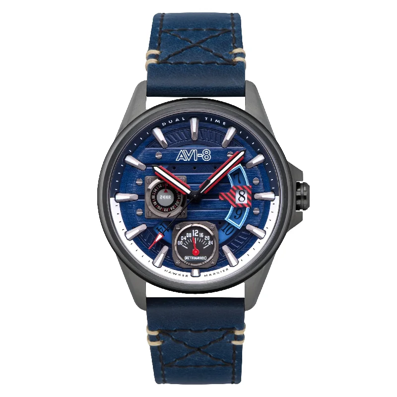 men's pilot watches with special edition style design -AVI-8 Hawker Harrier Farley Multifunction Regiment Blue men's pilot watches with special edition style design -AVI-8 Hawker Harrier Farley Multifunction Regiment Blue