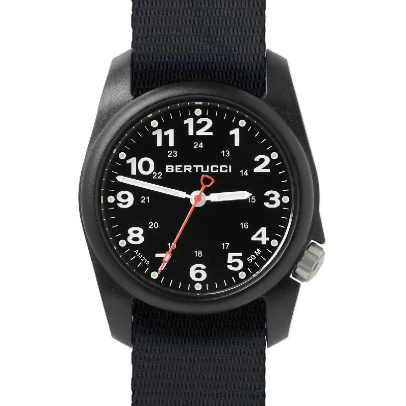 men's field watches with custom engraving design -Bertucci A-1R Field Comfort Black