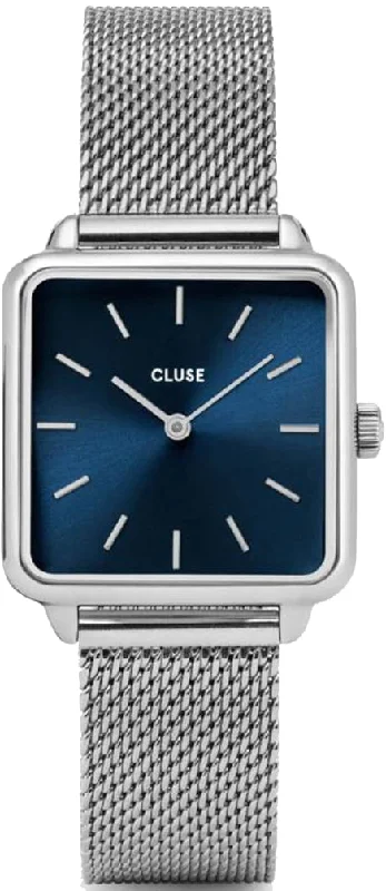 women's mechanical watches with leather style straps -Cluse La Tetragone Ladies