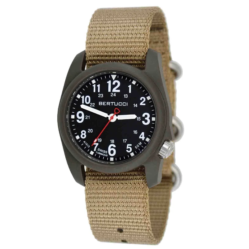 men's field watches for casual wear -Bertucci DX3 Field Black Tan
