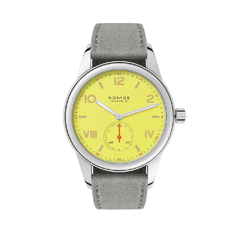 men's chronograph watches with monogram engraving design -Club Campus 36mm - Starlight on Leather Strap men's chronograph watches with monogram engraving design -Club Campus 36mm - Starlight on Leather Strap