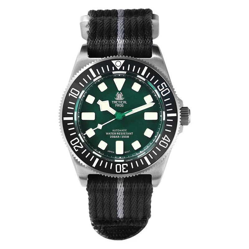 green dial -black bezel
