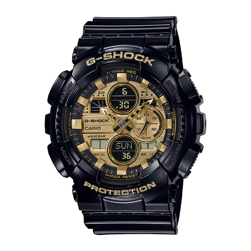 men's Cartier world time design watches -CASIO G-SHOCK GA-140GB-1A1DR SPECIAL COLOUR MODELS BLACK GOLD WATCH men's Cartier world time design watches -CASIO G-SHOCK GA-140GB-1A1DR SPECIAL COLOUR MODELS BLACK GOLD WATCH