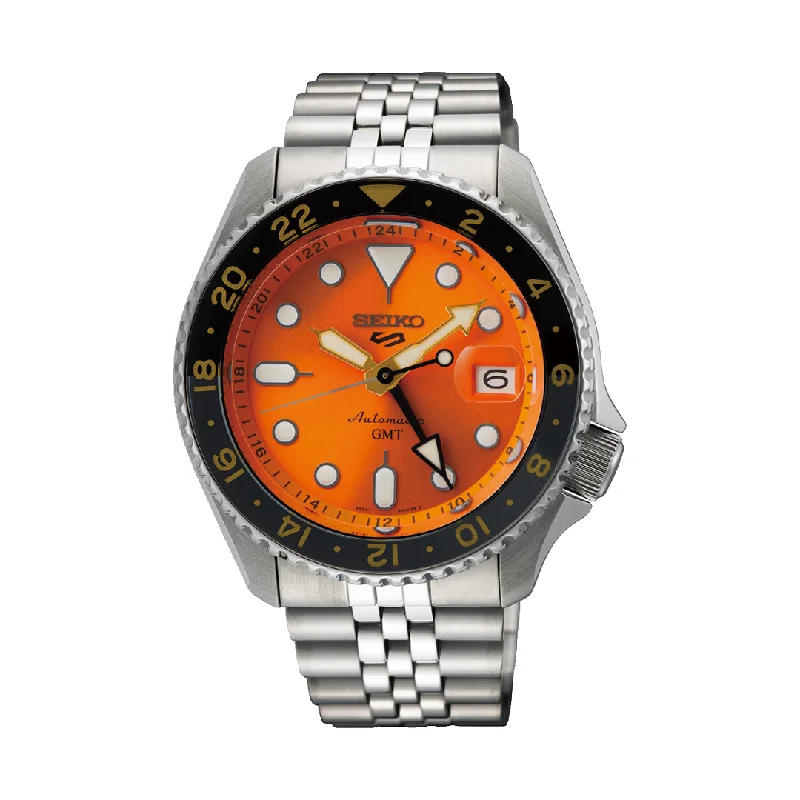 men's Seiko curved watches -SEIKO 5 SPORTS SSK005K1 AUTOMATIC G.M.T. MEN WATCH