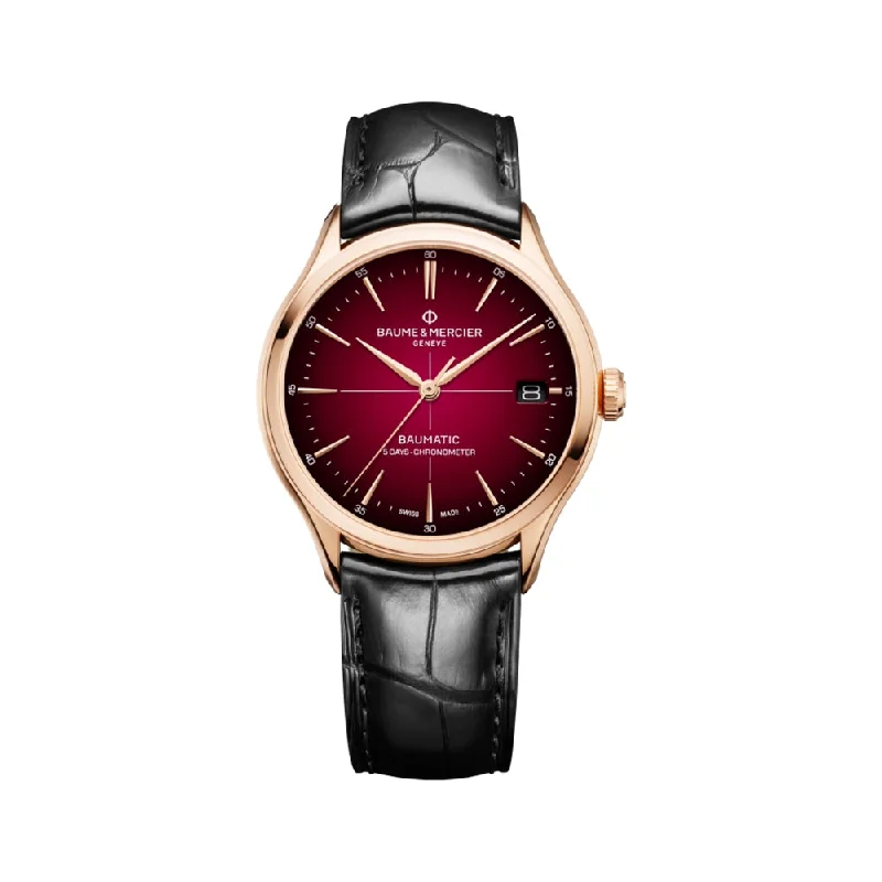 men's GMT watches with silicone style straps -Clifton 10591 Baumatic COSC Certified, 39mm