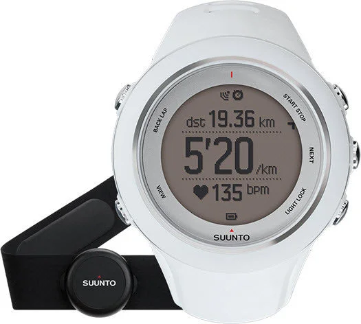 Mens Smart Watches Sale-Suunto Watch Ambit3 Sports White (HR)