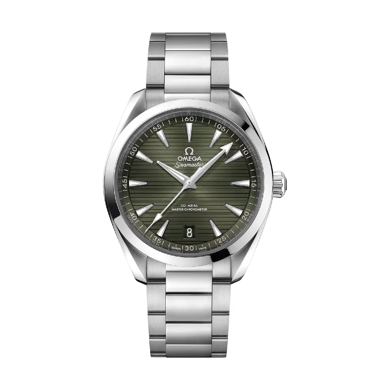 men's field watches with spring drive style design -Seamaster Aqua Terra 150M Co-Axial Master Chronometer 41mm - Green on Bracelet
