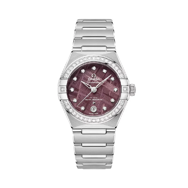 men's pilot watches with commemorative edition style design -Constellation Diamonds Co-Axial Master Chronometer 29mm - Purple Meteorite on Bracelet