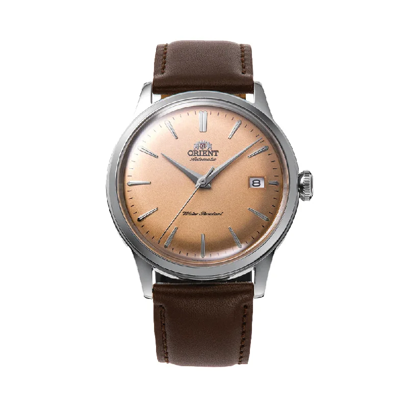 men's chronograph watches with rugged design -Bambino Version 7 Limited Edition 38.4mm - Orange on Leather Strap men's chronograph watches with rugged design -Bambino Version 7 Limited Edition 38.4mm - Orange on Leather Strap