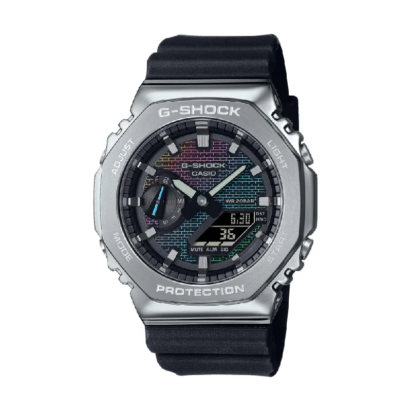 men's chronograph watches with interchangeable style straps for versatility -Rainbow Brick Wall GM-2100RW-1A men's chronograph watches with interchangeable style straps for versatility -Rainbow Brick Wall GM-2100RW-1A