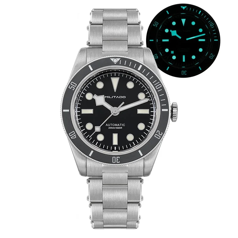 men's dive watches with commemorative edition -Militado Retro 38mm BB58 NH35 Automatic Watch ML06