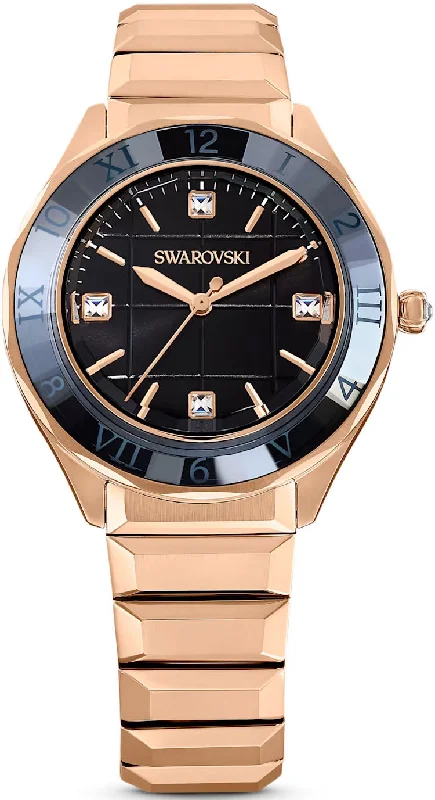 women's mechanical watches with solar design -Swarovski Dectera Black Bracelet
