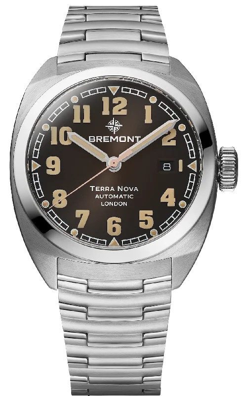 men's mechanical watches with vibration alert design -Bremont Terra Nova 40.5 Date Black Bracelet men's mechanical watches with vibration alert design -Bremont Terra Nova 40.5 Date Black Bracelet