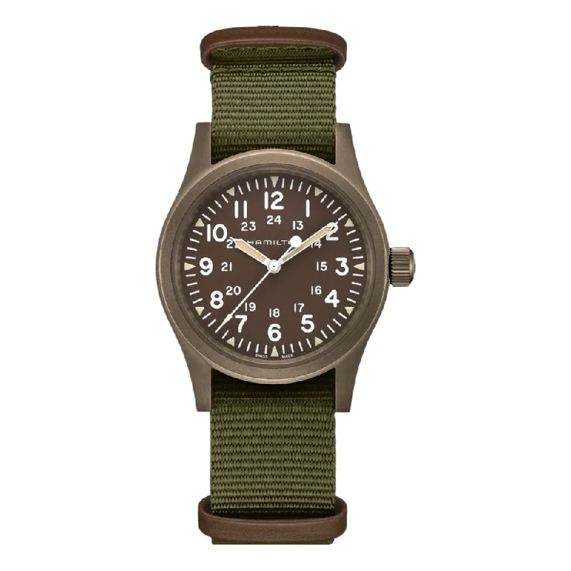 men's digital watches for boating -Khaki Field Mechanical Brown PVD Case
