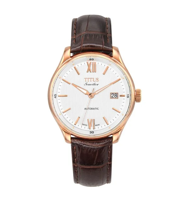 men's Seiko manual design watches -SOLVIL ET TITUS SONVILIER W06-02918-003 3 HANDS DATE AUTOMATIC MEN WATCH