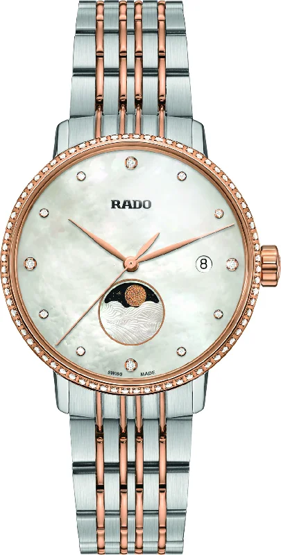 Rado women's watches with bold numerals-​Rado Watch Coupole Classic Moonphase