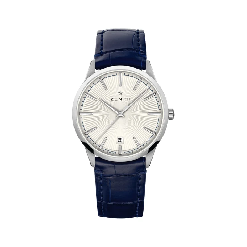 men's field watches with domed style design -Elite Classic  40.5 mm - Silver On Strap