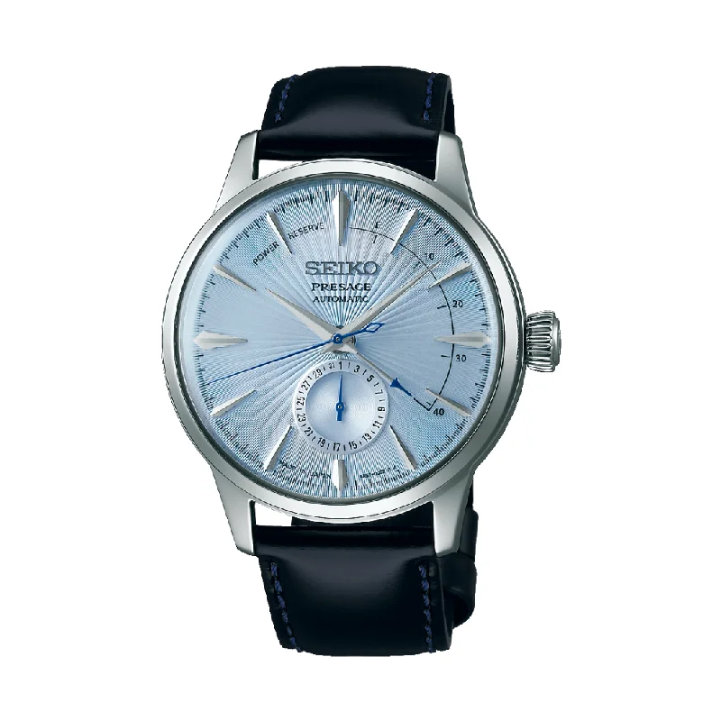 men's Seiko sleek design watches -SEIKO PRESAGE SSA343J1 POWER RESERVE COCKTAIL TIME "SKYDIVING" AUTOMATIC MEN WATCH men's Seiko sleek design watches -SEIKO PRESAGE SSA343J1 POWER RESERVE COCKTAIL TIME "SKYDIVING" AUTOMATIC MEN WATCH
