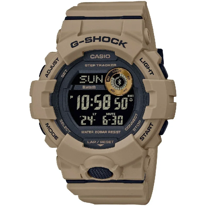 buy men's skeletonized automatic watch online -G-Shock GBD800UC G-Squad Connected Tan