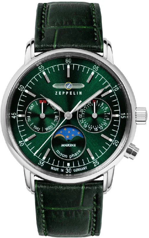 women's mechanical watches with monogram engraving design -Zeppelin LZ 14 Marine Ladies