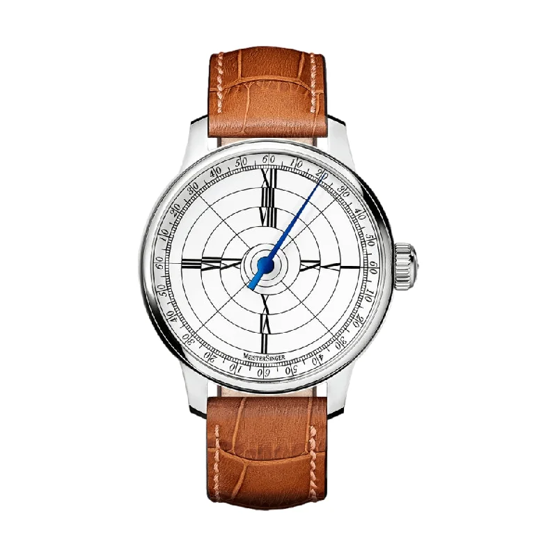 men's mechanical pilot watches -Edition Benjamin Franklin White Dial 43mm on Cognac Croco Print Leather Strap men's mechanical pilot watches -Edition Benjamin Franklin White Dial 43mm on Cognac Croco Print Leather Strap