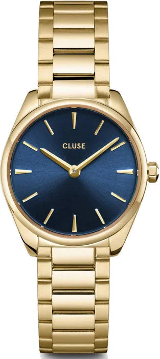 women's mechanical watches with NATO style straps for sports -Cluse Watch Feroce Mini Blue Gold women's mechanical watches with NATO style straps for sports -Cluse Watch Feroce Mini Blue Gold