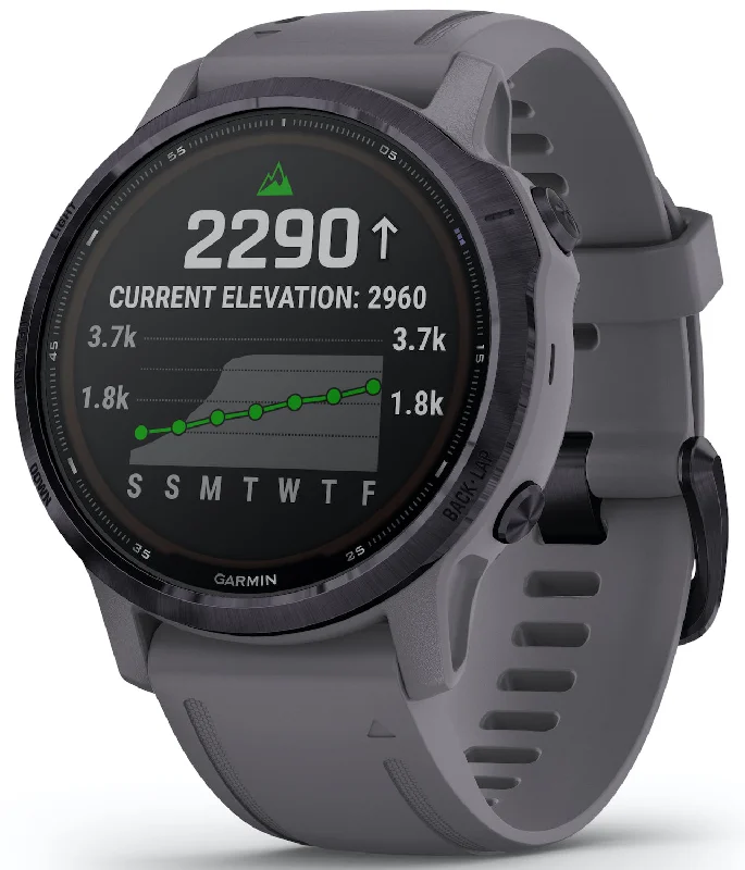 Smart Watches for Mens Handbook-Garmin Watch Fenix 6S Pro Solar Amethyst With Shale Band D