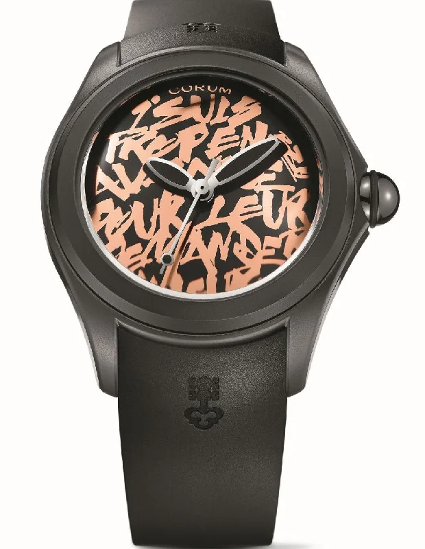 men's mechanical watches with solar style design for sustainability -Corum Bubble 47 Booba Limited Edition D