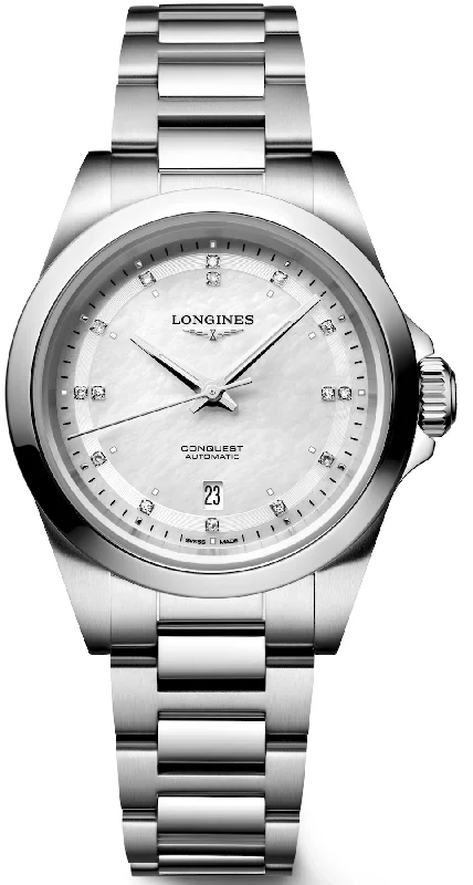 women's Longines with polyurethane straps -Longines Conquest Ladies