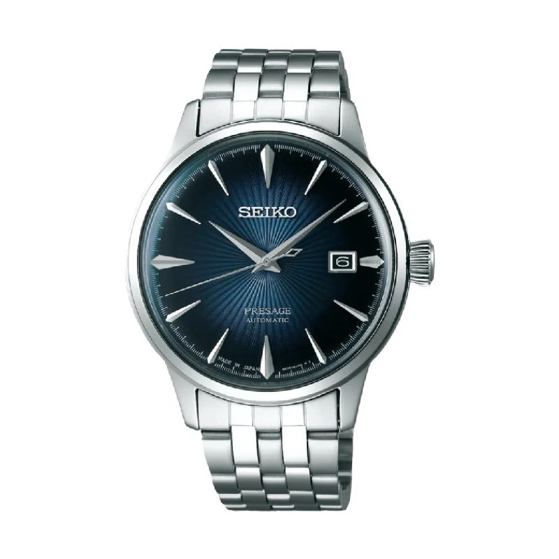 men's Seiko quartz watches -SEIKO PRESAGE SRPB41J1 COCKTAIL TIME "BLUE MOON" AUTOMATIC MEN WATCH