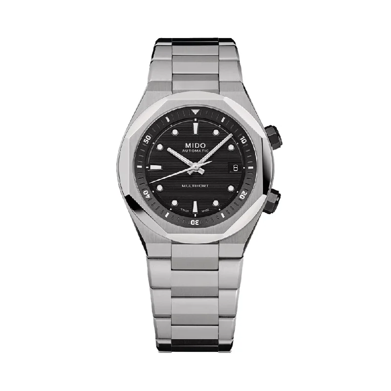 men's pilot watches with sporty design -Multifort 8 Two Crowns Automatic 40mm - Black on Bracelet men's pilot watches with sporty design -Multifort 8 Two Crowns Automatic 40mm - Black on Bracelet