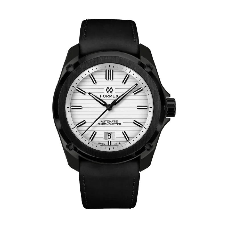 men's pilot watches with curved design -Essence Leggera Automatic Chronometer Artic White 43mm