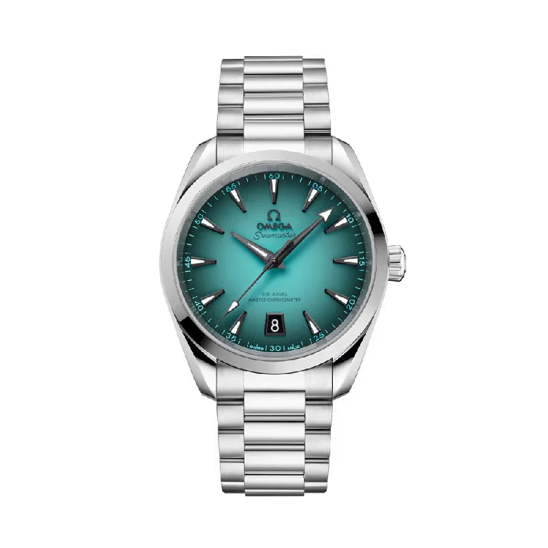 art-deco-revival dress-Seamaster Aqua Terra 150M Co-Axial Master Chronometer 38mm - Turquoise on Bracelet