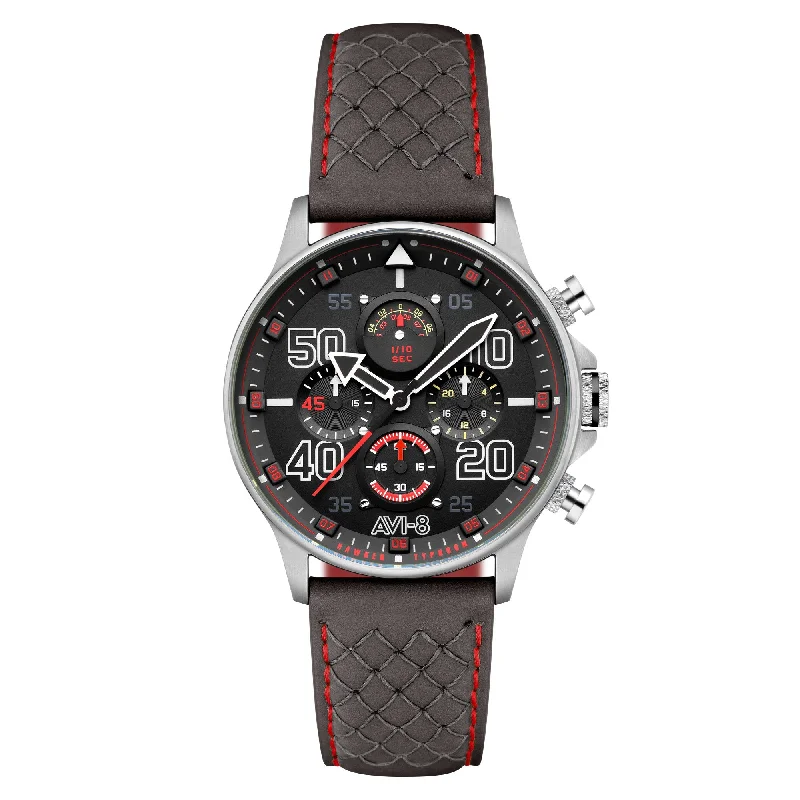 men's pilot watches with timer design -AVI-8 Hawker Typhoon Coningham Chronograph Rose