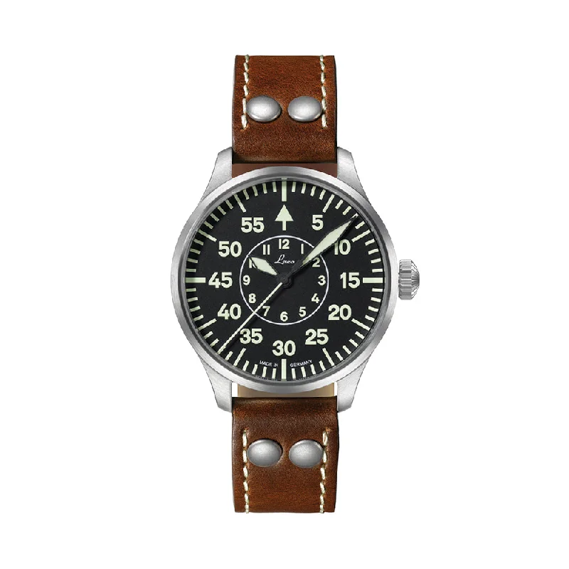 watch-winder recommendations-Pilot Watch Basic Aachen 39mm - Black on Leather Strap watch-winder recommendations-Pilot Watch Basic Aachen 39mm - Black on Leather Strap