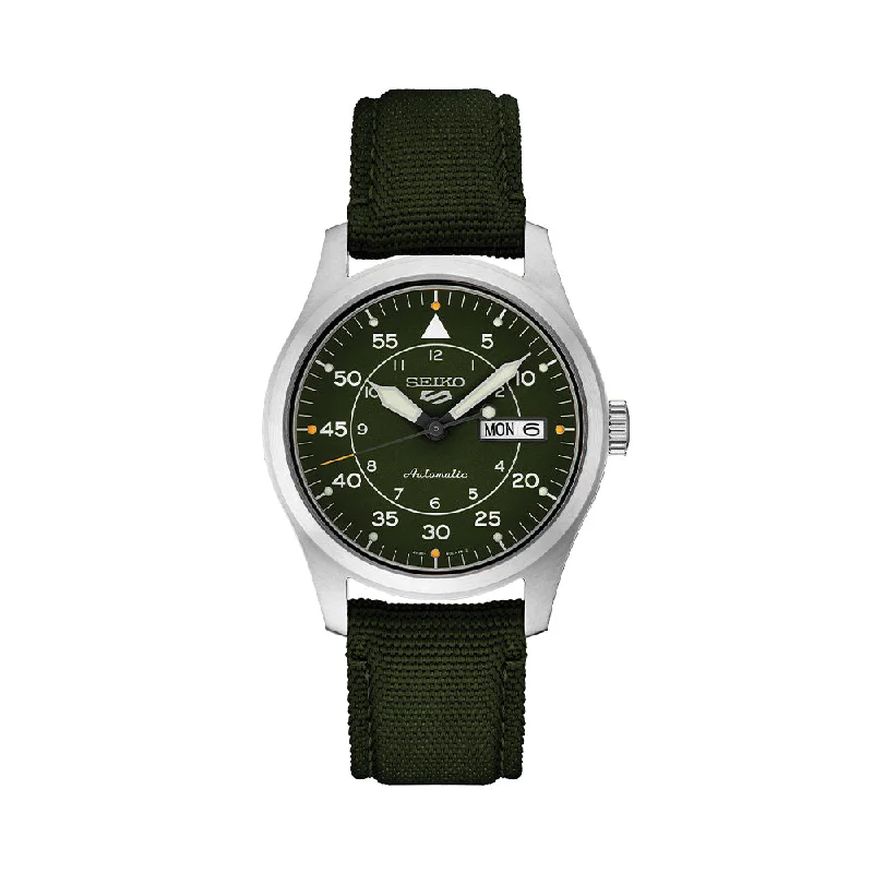 men's GMT watches with rotating bezel -SRPH29 Seiko 5 Sports 39.4mm - Green on Fabric Strap men's GMT watches with rotating bezel -SRPH29 Seiko 5 Sports 39.4mm - Green on Fabric Strap