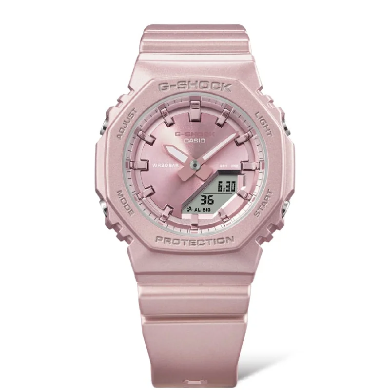 men's skeletonized watches with clear back -G-Shock GMAP2100ST Ana-Digi Silky Pink men's skeletonized watches with clear back -G-Shock GMAP2100ST Ana-Digi Silky Pink